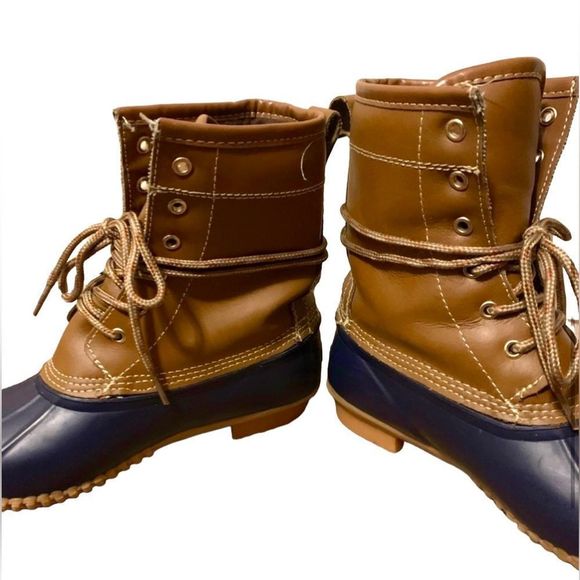 New Khombu Premium Leather & Rubber Winter Lace Up Ankle Duck Boots Size 5 - Picture 2 of 15